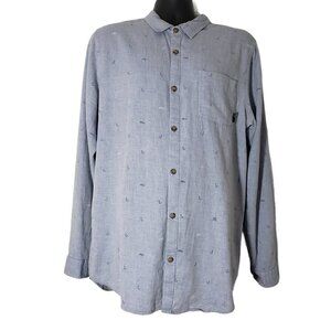 ☀ O'neill Mens Blue Fish Hook Print Long Sleeve